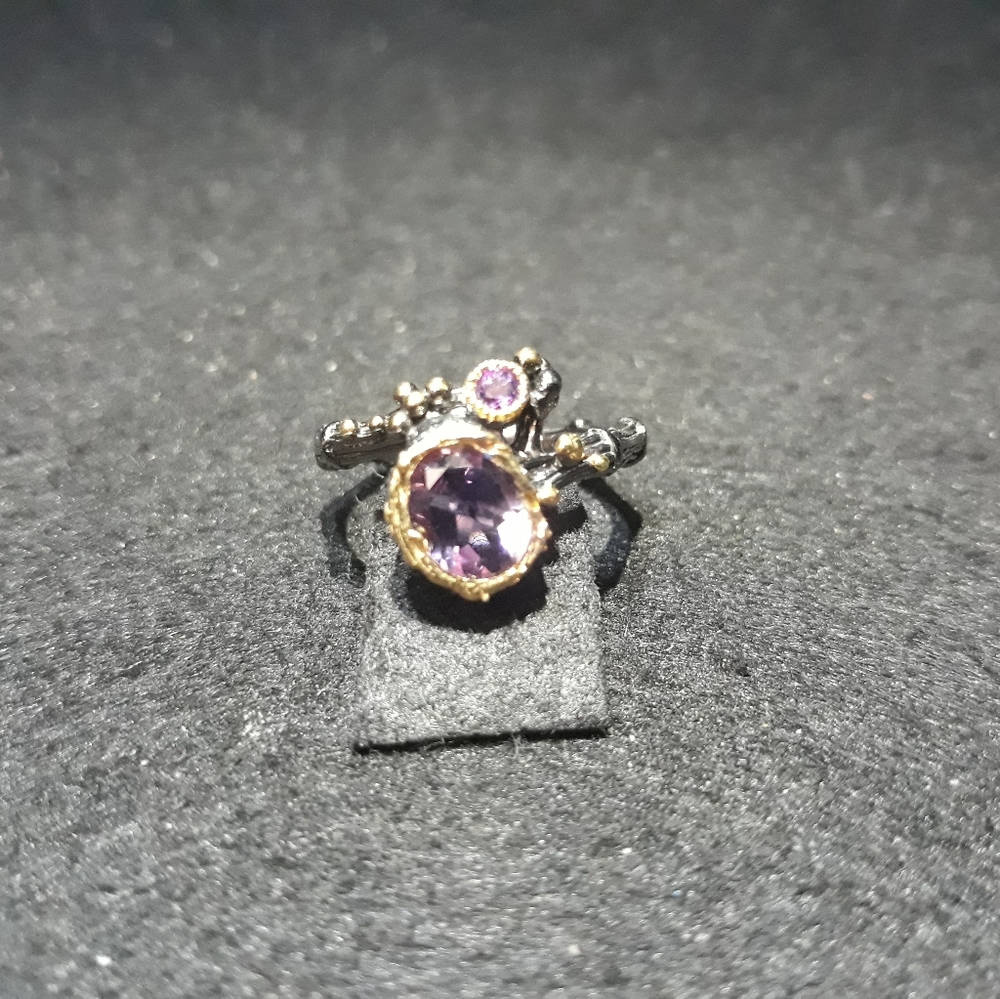Hobbit Series:Natural Amethyst Ring r10